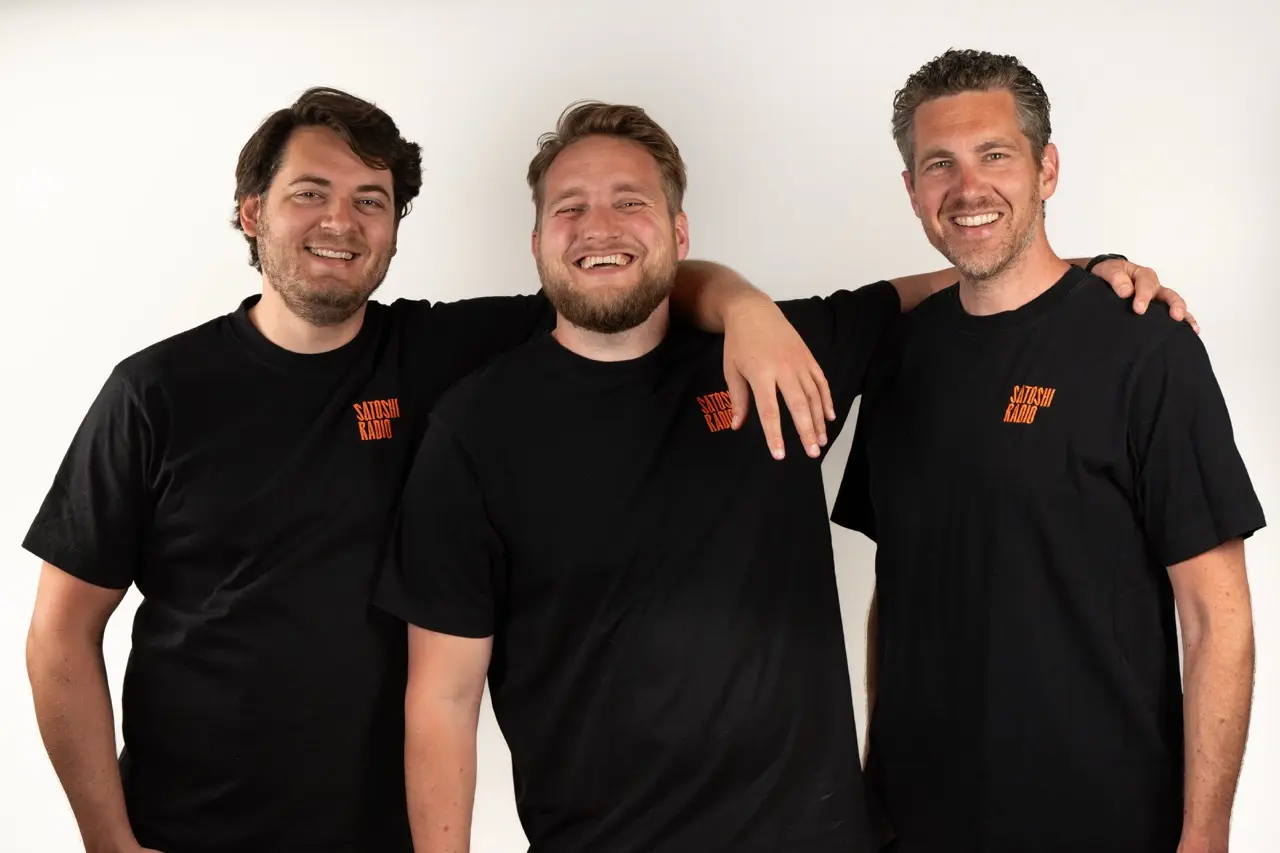 Groepsfoto van de makers: Peter, Bart en Bert